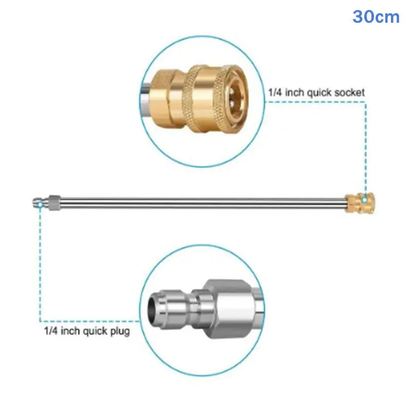High-Quality Stainless Steel Pressure Washer Extension Wand With Quick Connect (1/4 Inch) – Heavy-Duty Upgrade Qme A1