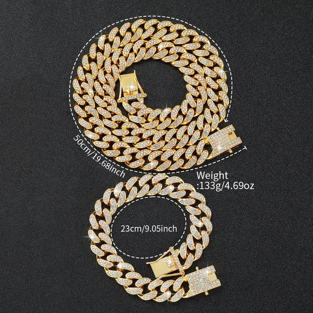Relógio de quartzo com mostrador romano masculino com pulseira e colar, colar fashion, caixa não incluída, 3 peças por conjunto Qme