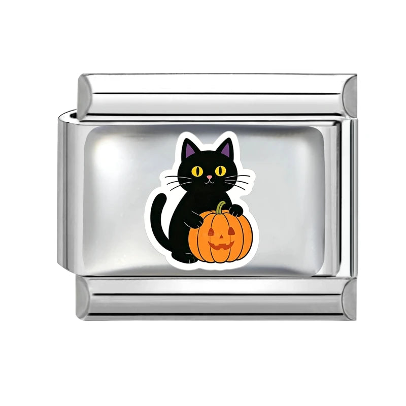 2026 Design Halloween Cherry Bow Pumpkins Ghost Italian Charm Links
