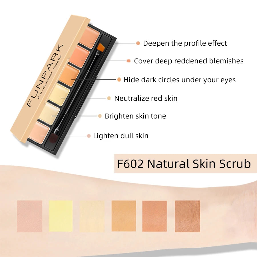 6-color Concealer Blush Palette Cream Matte Highight Contour Makeup Qme