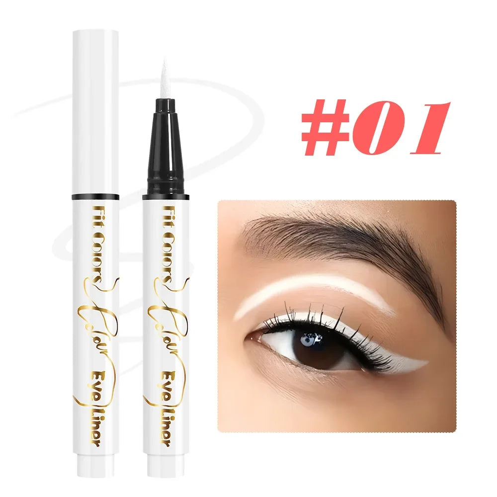 12Colors Liquid Eyeliner Neon Colored Halloween Liner Eyeliner Pen Waterproof UV Blacklight Fluorescent Face Body Paint Makeup Qme 01