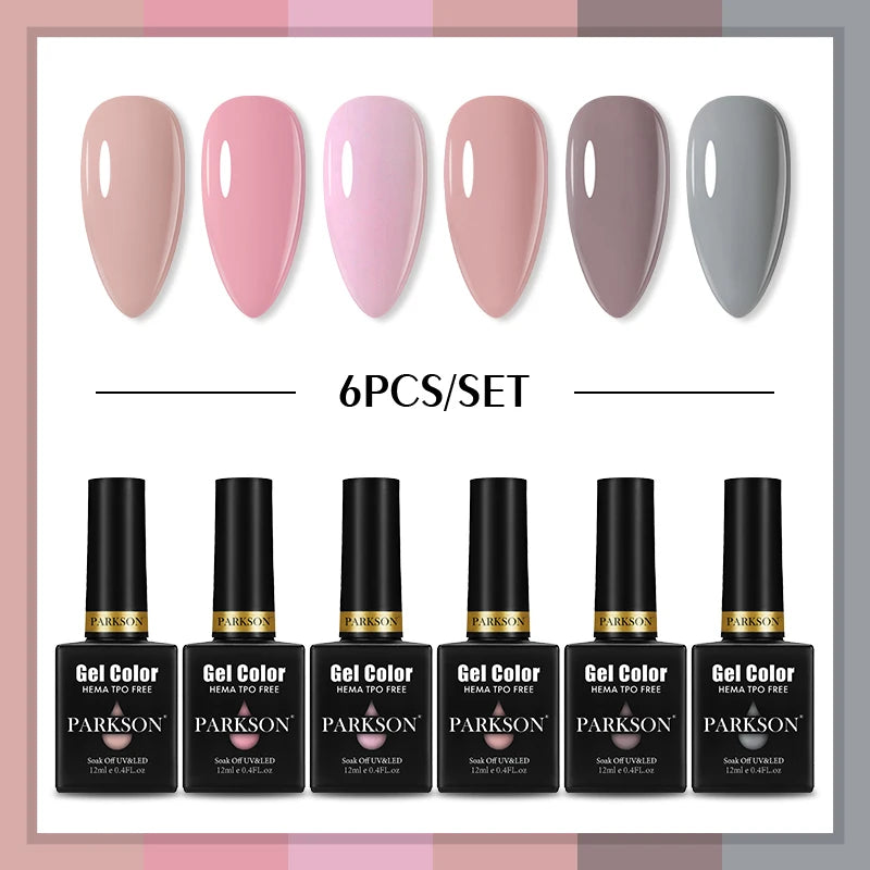 PARKSON Lot Gel Polish Semi-permanent Nail Hybrid Varnishes Base Coat Qme ZH12