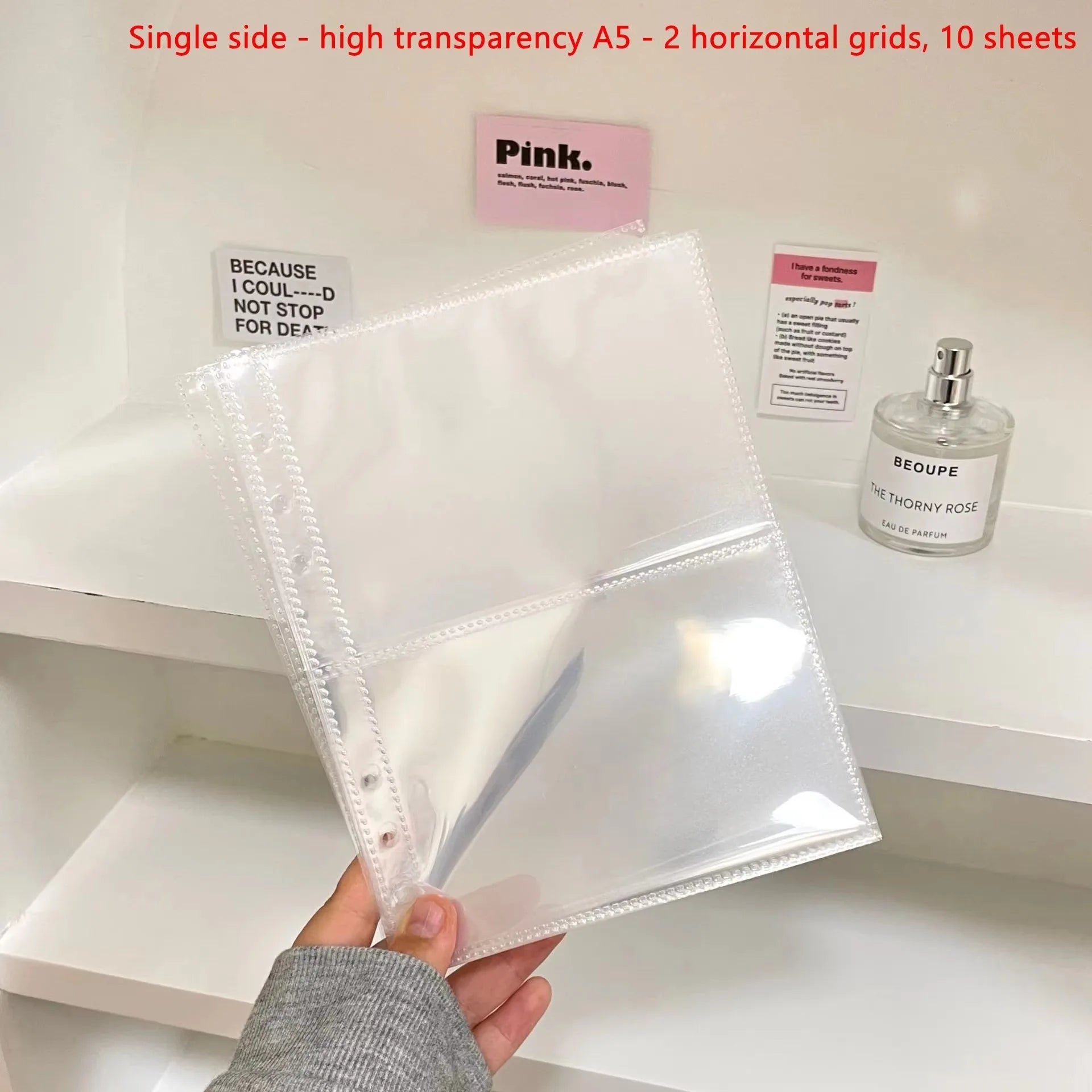 10PCS/set 1/2/4Pockets Grids Photo Album A5 Inner Page Photocard Binder Photo Sleeve 6 Ring Refill Inner Page Photocard Kpop Qme transparent 2 grid