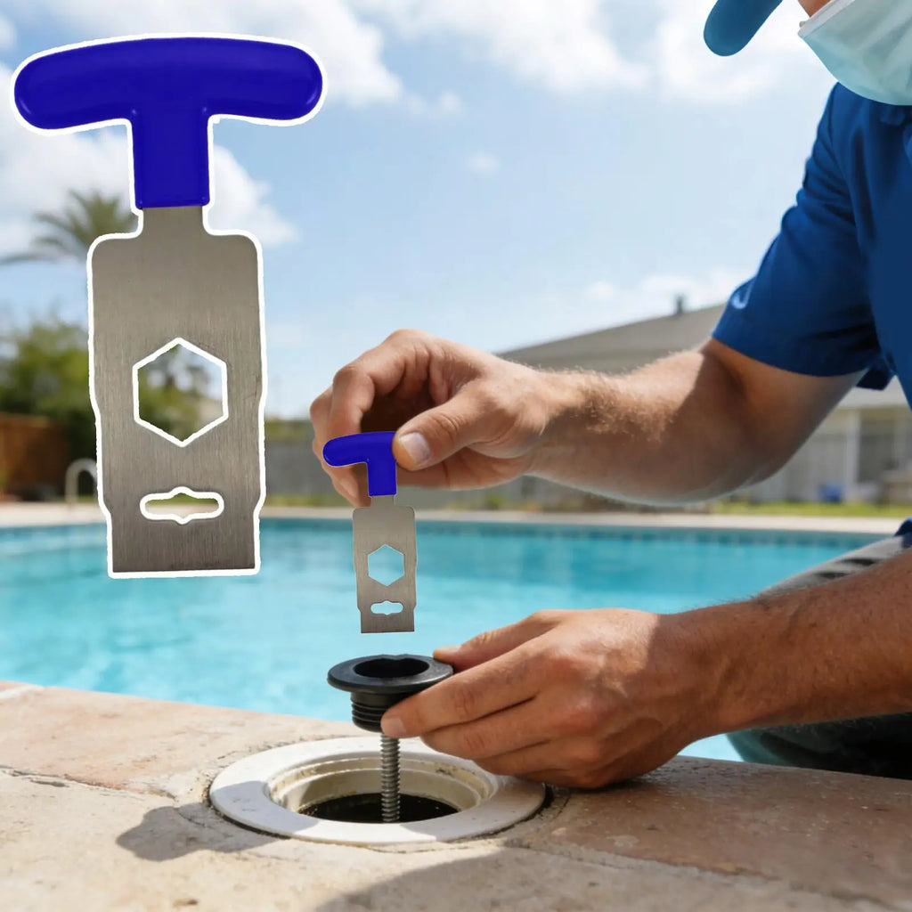 Pool Drain Plug Removal Tool Directional Grip Portable Wrench Clean Out Plug Wrench For Spa Swimming Backflow Disassembly Qme