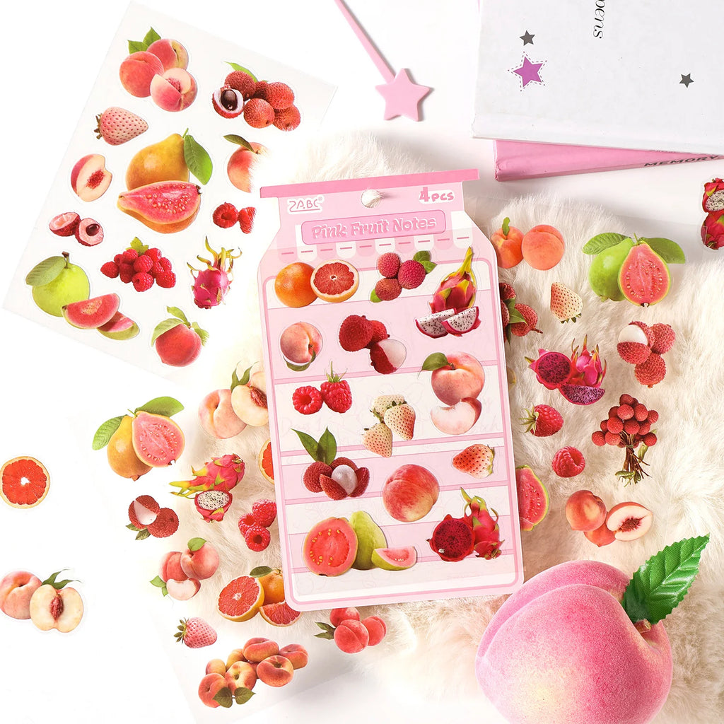4Pcs Orange Strawberry Fruit Series Die cut Adhesive Sticker Journal Japanese stationery Decoration Scrapbook Diary Cute Sticker Qme
