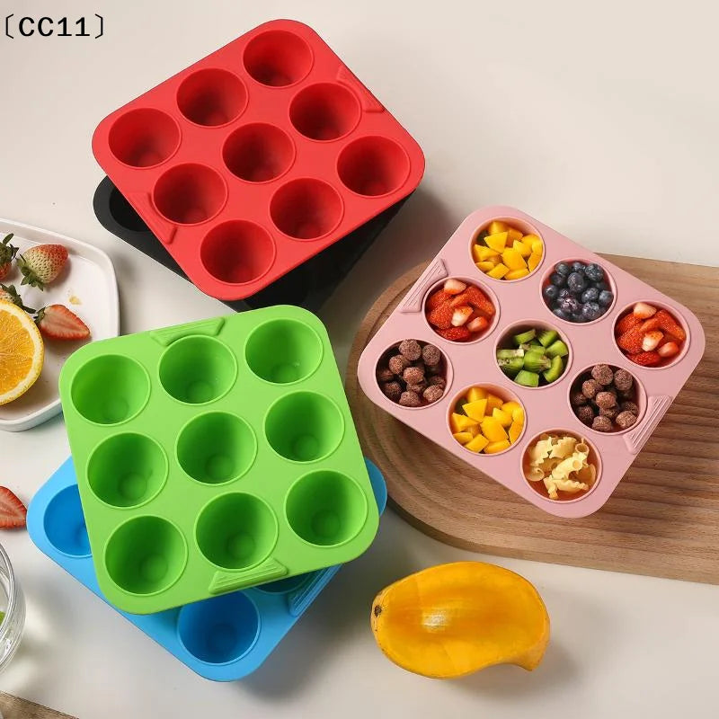 Muffin Cupcake Silicone Mold Square 9 Holes Cupcakes Non Stick Soap Qme