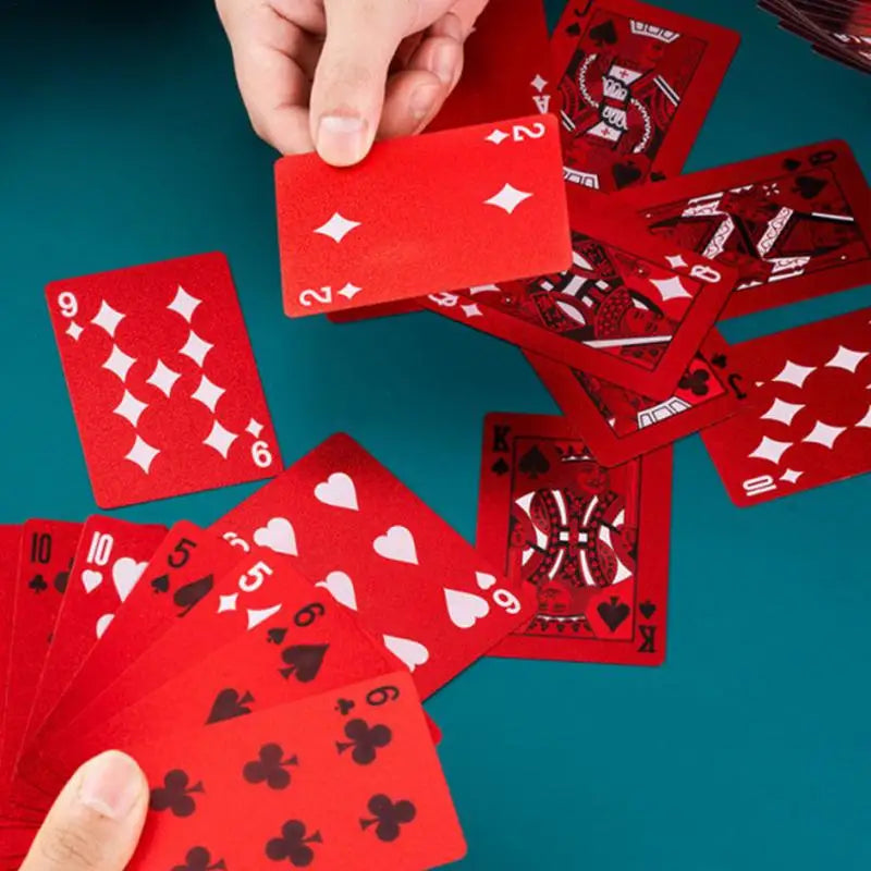 Red Poker Card Waterproof Playing Cards with Dragon Backing Play Cards for Pool Games Travel Camping Classic Trick Cards Qme