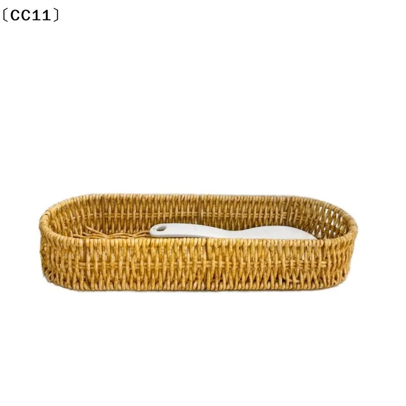 Hardness Rattan Wicker Woven Serving Baskets Household 7 Styles Drain Qme