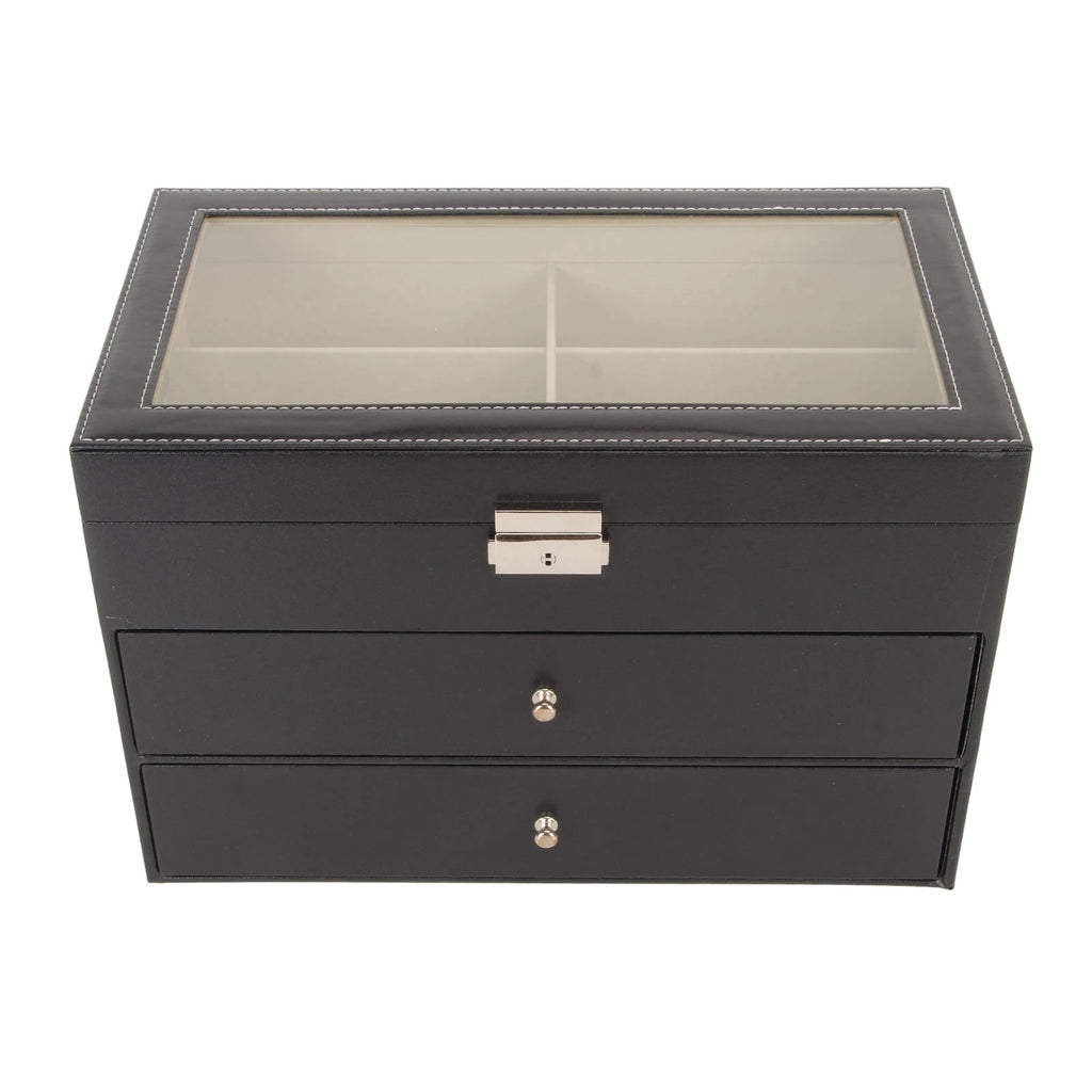 Eyeglasses Storage Box Sunglasses Organizer Multiple 18 Slot 3 Layer Eyeglasses Storage Box Display Case Eyewear Holder Drawer Qme