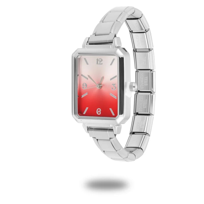 Y2K Fashion Men Women's DIY 9mm Width Italian Elastic Charm Stainless Square Colored Dial Seires Watch Bracelet Bangle For Gift Qme Style 34
