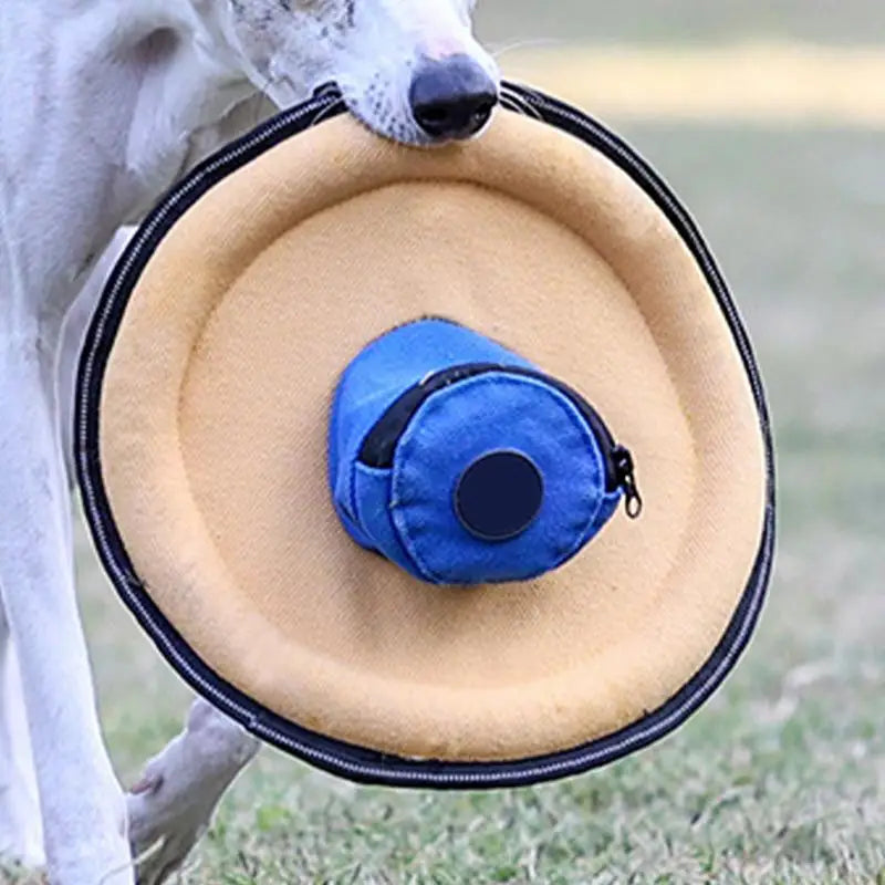 Puppy Flying Disc Canvas Flying Disc Interactive Toys Games Training Pet Supplies Outdoor Games With Snack Bag For Outdoor Qme