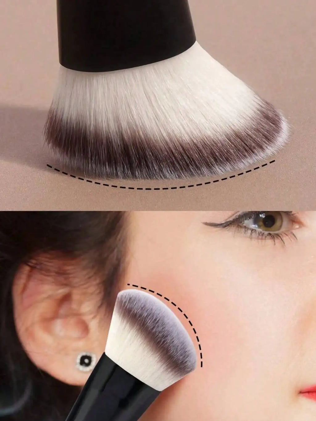 Professional Facial Double-ended Makeup Brush Paper Box Bevel&taper Qme