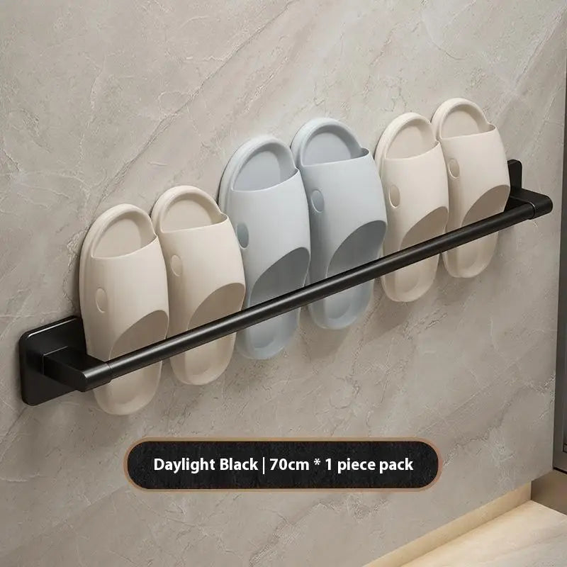 Two Layer Punch-free Towels Holder Bar Bathroom Storage Rack Towel Qme A16