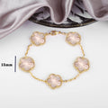Classic 10 Colors Five-leaf Flower Bracelet Simple Lucky Gold Silver