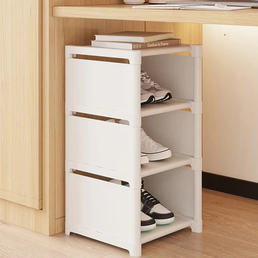Simple Space Saving Shoe Rack Multi-Layer Shoe Shelf for Entryway & Dorm Room Home Storage Organizer for Slippers & Shoes Qme