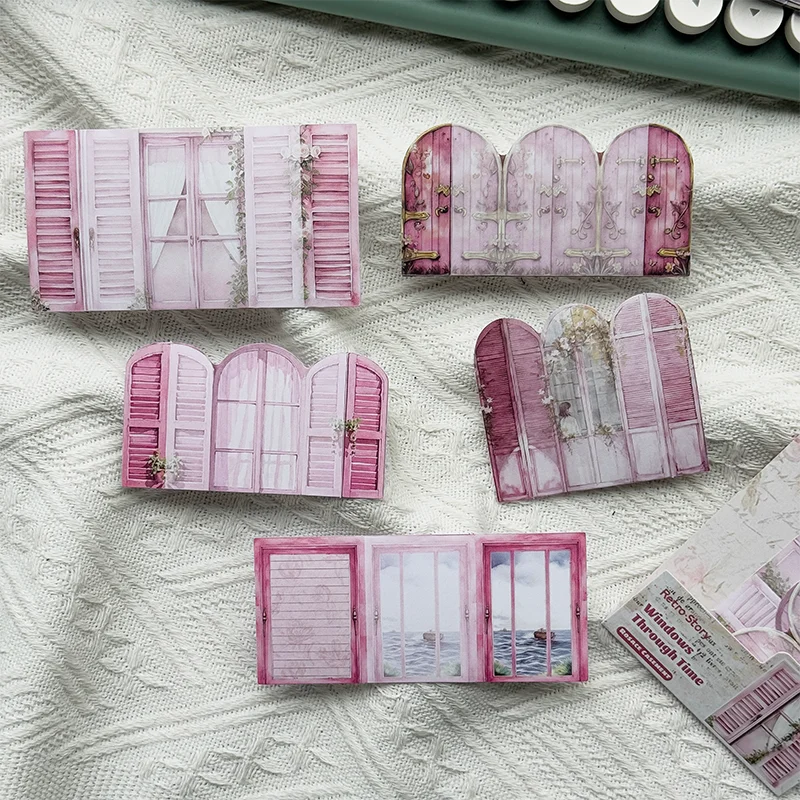 1pack Handbook Material Stickers Collection Light Vintage Window Organs 10pcs Per Pack Door and Window Themed Time1pack/2p Qme E