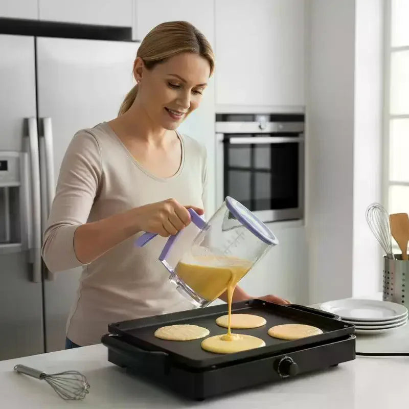 900ml Batter Separator Dispenser With Measuring Label Squeeze Handle For Pancake Cake Waffle Batter Tool Qme