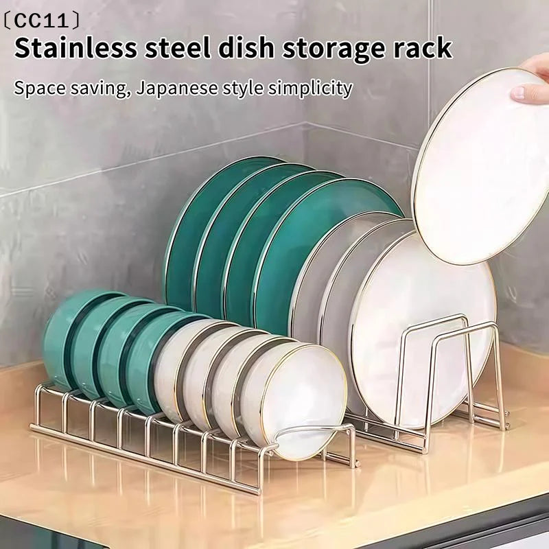 Stainless Steel Dish Drying Rack Bowl Plate Pot Cover Kitchen Storage Qme