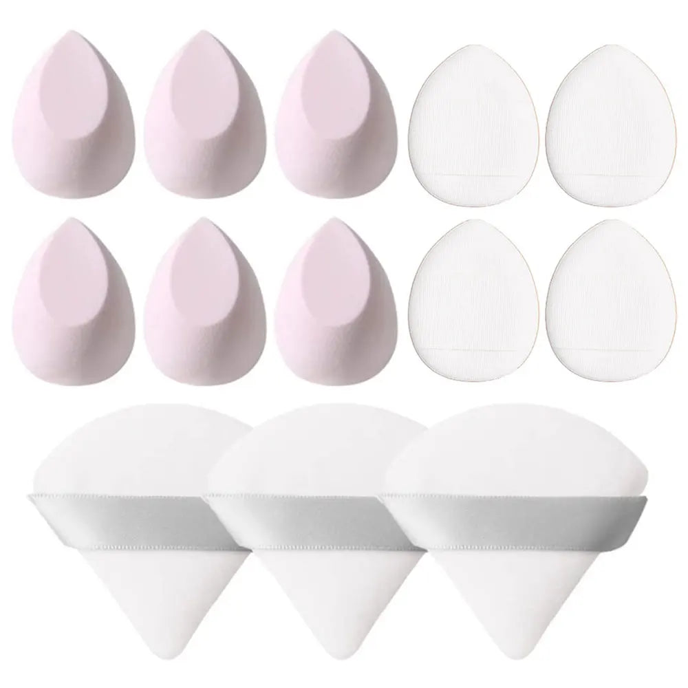 13 PSC Beauty Puff Large Blending Blender Spong 3 Corners Velvet Qme white