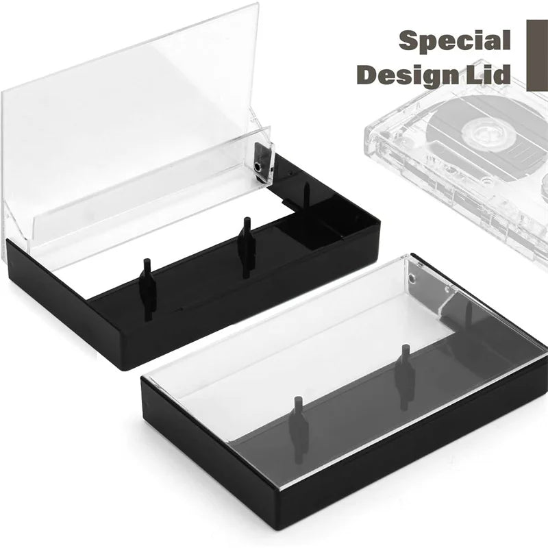 Compact Vintage Cassette Tape Box Clear Plastic Storage Case Audio Qme