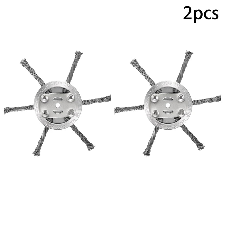 6Inch Steel Wire Grass Trimmer Head - Universal Brush Cutter Steel Head For Lawn Mower Edging - Replacement Trimmer Blade Qme A3