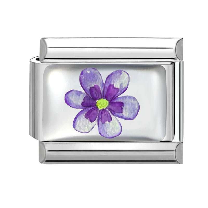 Fashion African Daisy Iris Peony Rose Flower Butterfly Italian Charm Fit 9MM Stainless Steel Bracelet Women Men DIY Jewelry Gift Qme Style 16