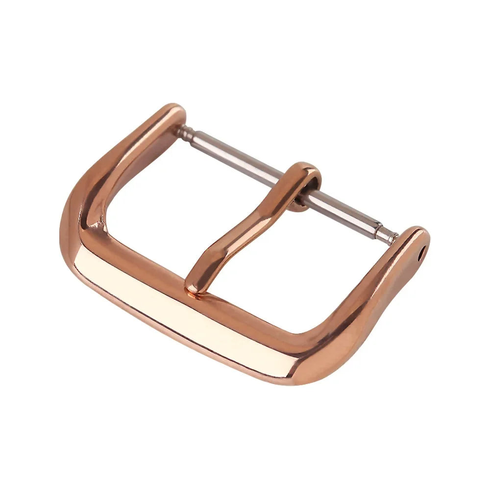 Stainless Steel Watch Pin Buckle 8/10/12/14/16/18/20/22/24mm Replace Metal Silver Black Watchbands Strap Clasp Watch Accessories Qme 16mmRG