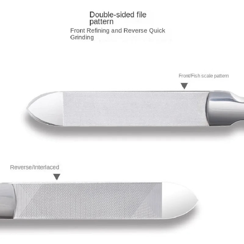 High-quality Double Sided Nail Files Stainless Steel Manicure Qme