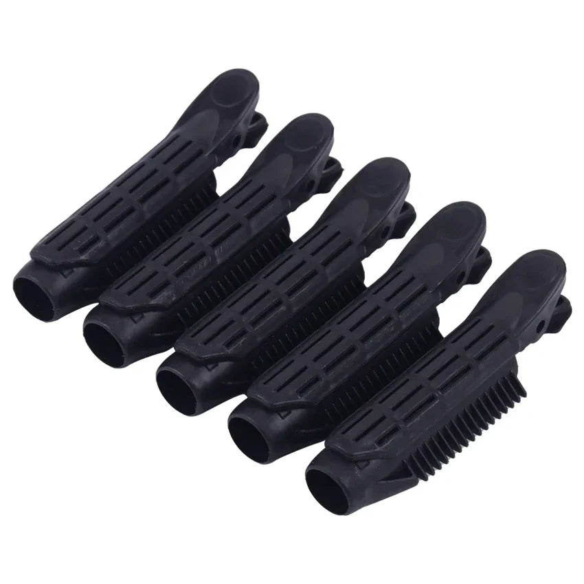 5 Pcs Magic Hair Care Rollers Hair Roots Candy Color Natural Fluffy Clip Sleeping No Heat Plastic Hair Curler Styling Tools Qme black
