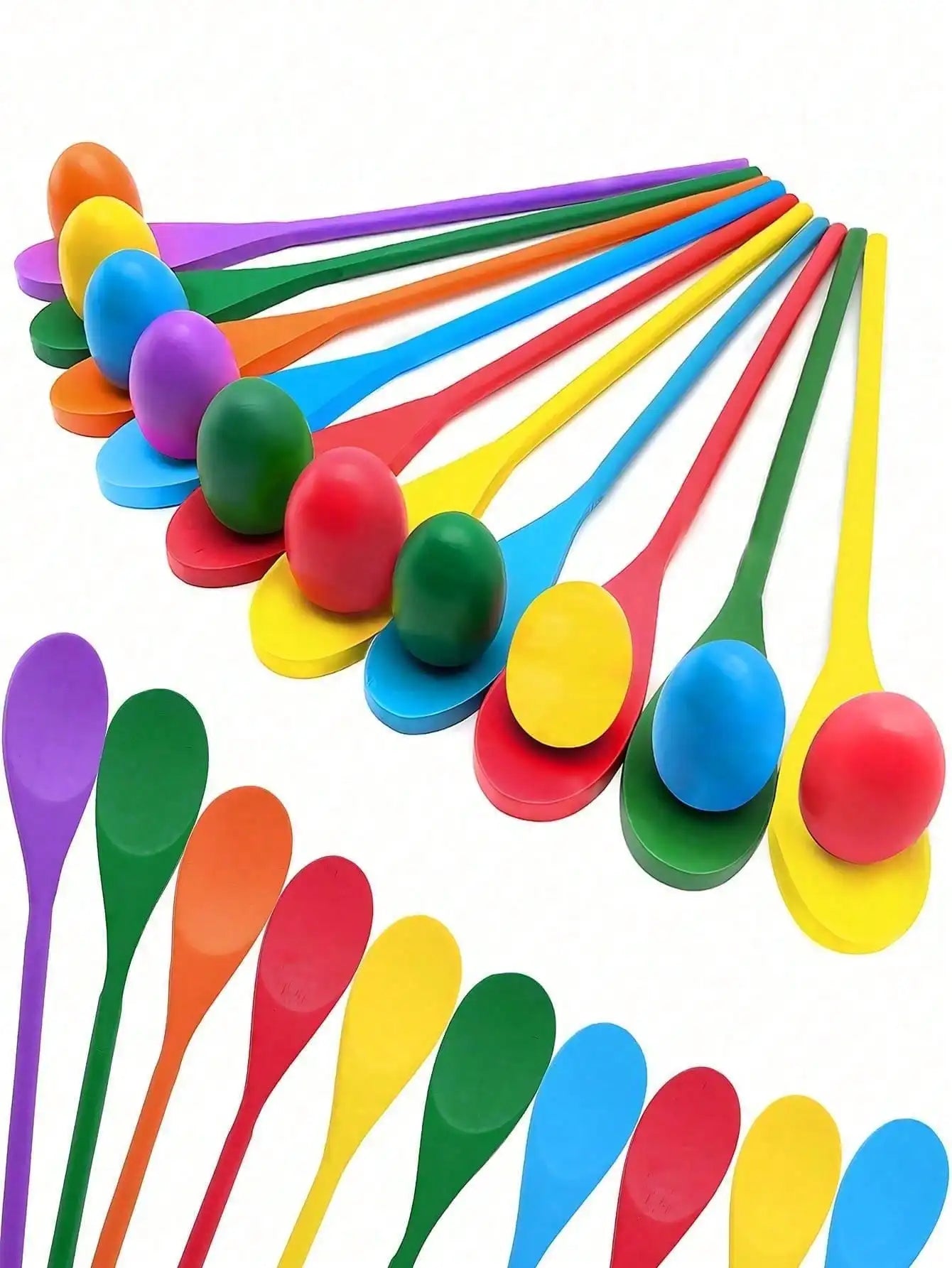 Egg Spoon Racing Game Wooden Balance Relay Race Easter Hunt Qme