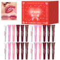 Premium gift set 24PCS/box Lip gloss set Long-lasting moisturizing Lip color modification Perfect gift for women Valentine’s Day Qme Lip gloss set 24 pcs
