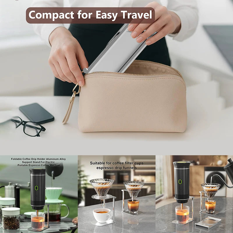 Coffee Maker Stand, Portable & Foldable Espresso Machine Stand, Office Coffee Stand With Base. Qme