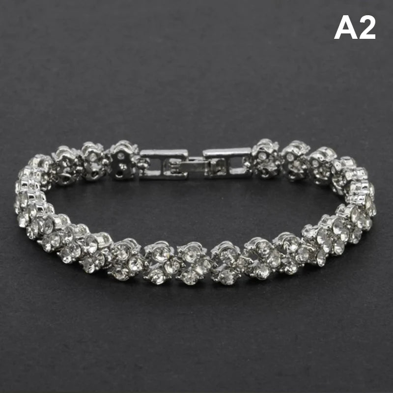 Fashionable Magnetic Gold Chain Crystal Bracelet Women Stylish Female Qme Silver