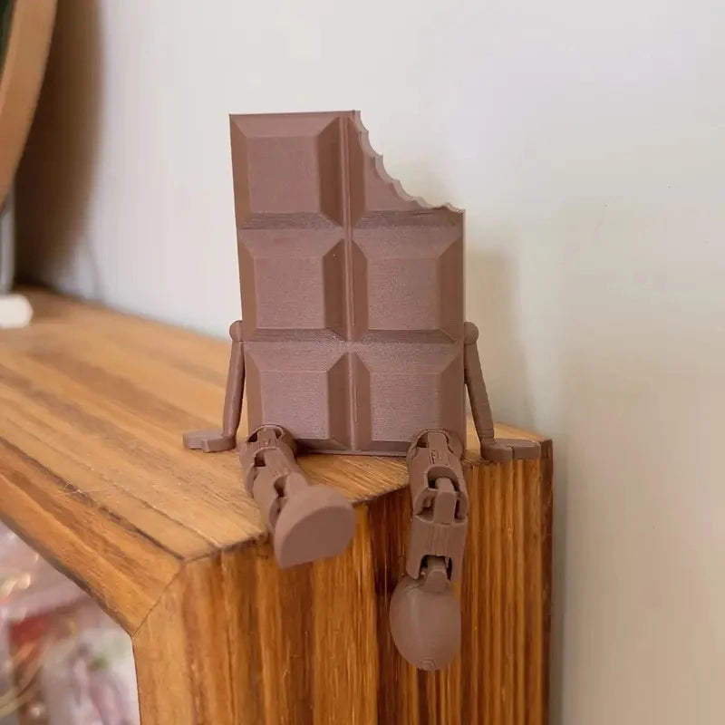 Home Office Desktop Decor 3D Printed Chocolate Sculptures Movable Qme