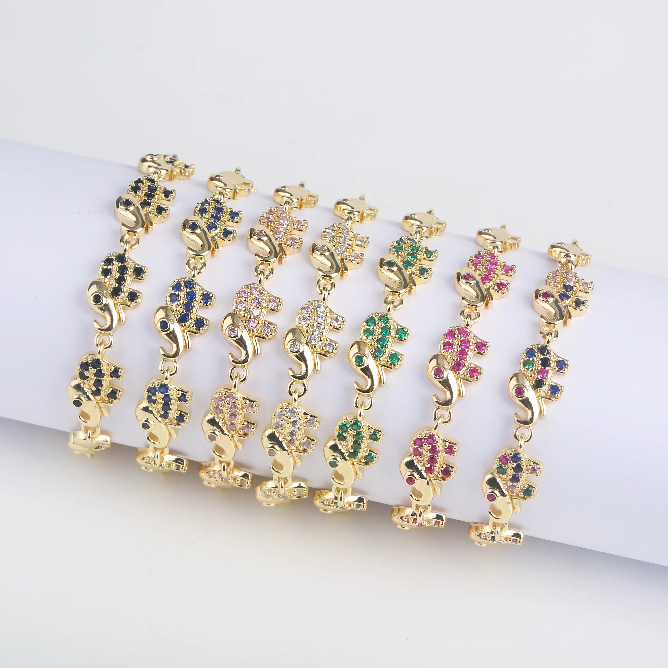 Personalized Animal Elephant Bracelet Copper Inlaid Zirconia Adjustable Bracelet For Woman Party Birthday Gift For Daily Wear Qme