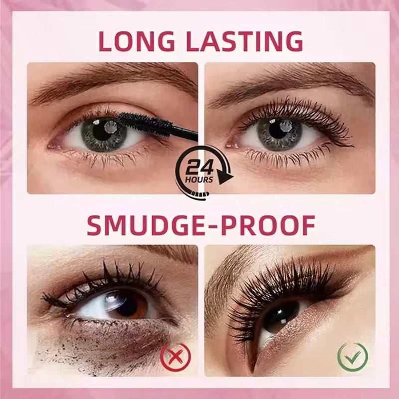 Waterproof Mascara Lengthening Eyelashes Women's Make-up Waterproof Mascara Black Silk Fibre Mascara Korean Cosmetics New Qme