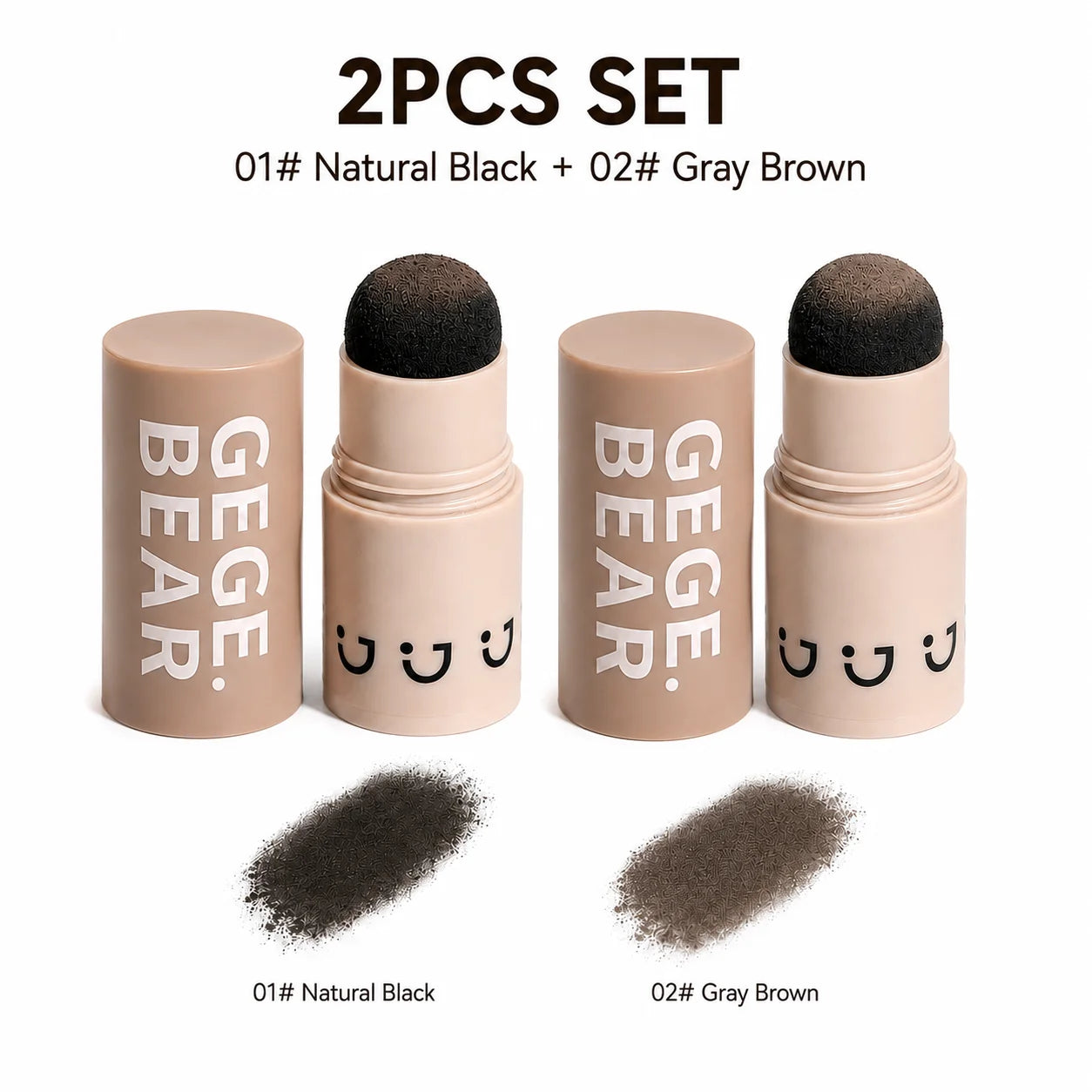 Hairline Shadow Powder Stick Waterproof Root Touch Up Concealer for Gray Roots Thinning Hair Natural Hairline Filler 3 Colors Qme GX1077-1-2