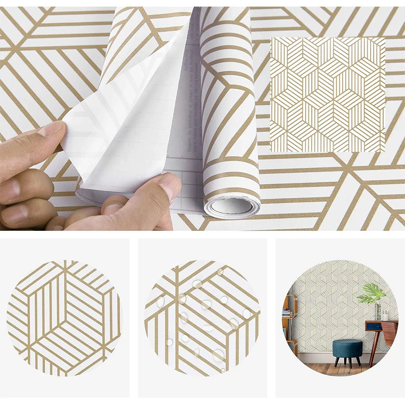 Geometric Hexagon Wallpaper Peel Stick Wallpapers Removable Self Qme
