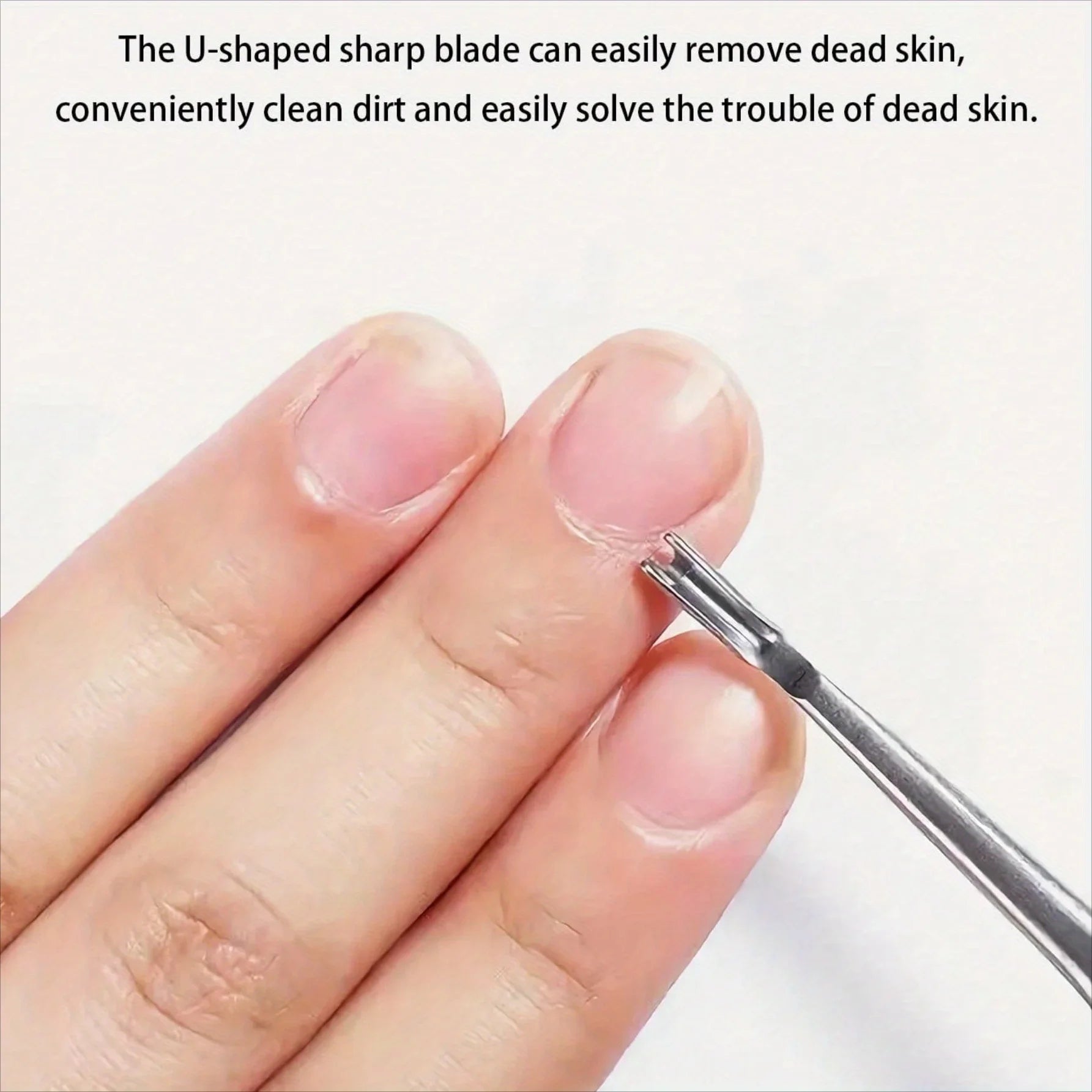 Professional Silver Stainless Steel Finger Cuticle Cleaner Fork Qme