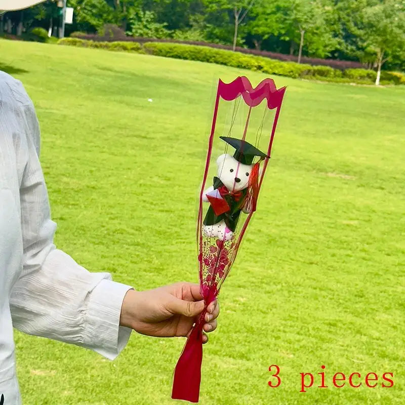 Romantic Flower Bouquet , Artificial Rose Flowers for Valentine's Day, Wedding Party Table Decor, DIY Anniversary Gift Ornament Qme A3