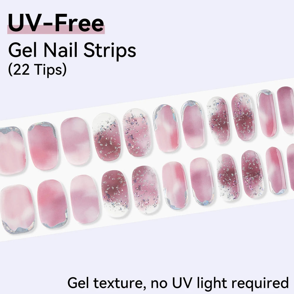 22Tips Sparkling Leopard Pattern Full Cover Nail Stickers French Qme BSA-0148