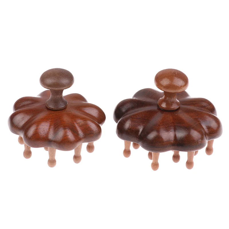 Wooden Head Massage Comb Anti-static Wide-tooth Gua Sha Tool 12 20 Qme