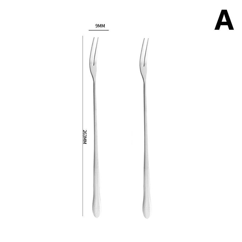 Stainless Steel Pickle Forks Spoon Long Handle Jar Grabber Canning Qme A