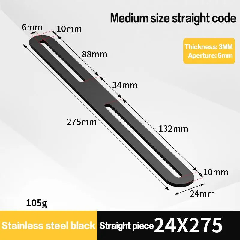 Stainless Steel Straight Angle Bracket Black Silver Thickened 180 Qme A6