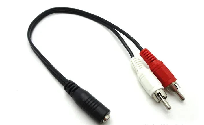 Universal RCA Cable 3.5mm Jack Stereo Audio Cable Female To 2RCA Male Socket To Headphone 3.5 AUX Y Adapter for DVD Amplifiers Qme