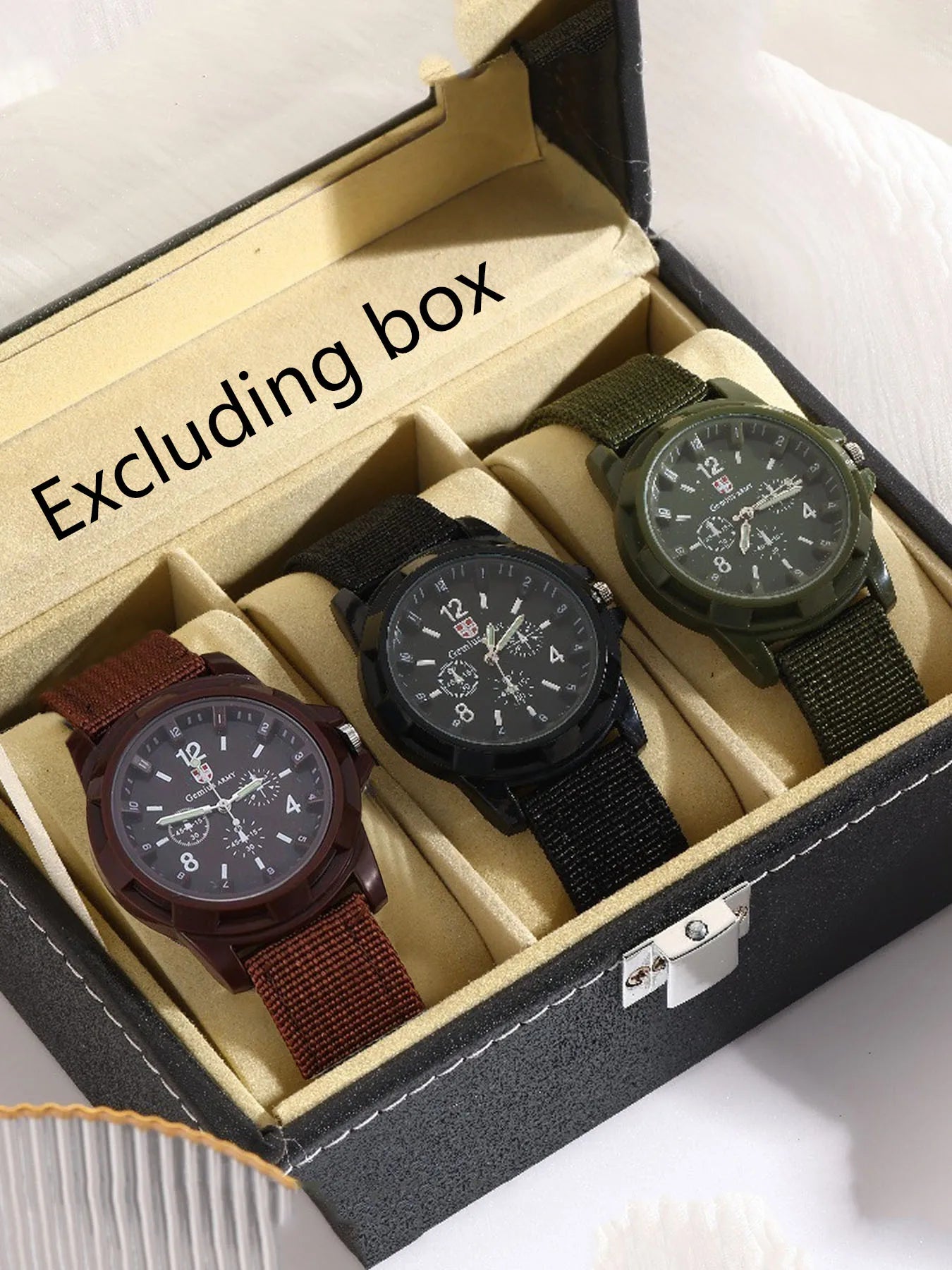 three-piece set Fashion, leisure, business, multifunctional outdoor night light men's watch, student watch, quartz watch Qme multicolor No