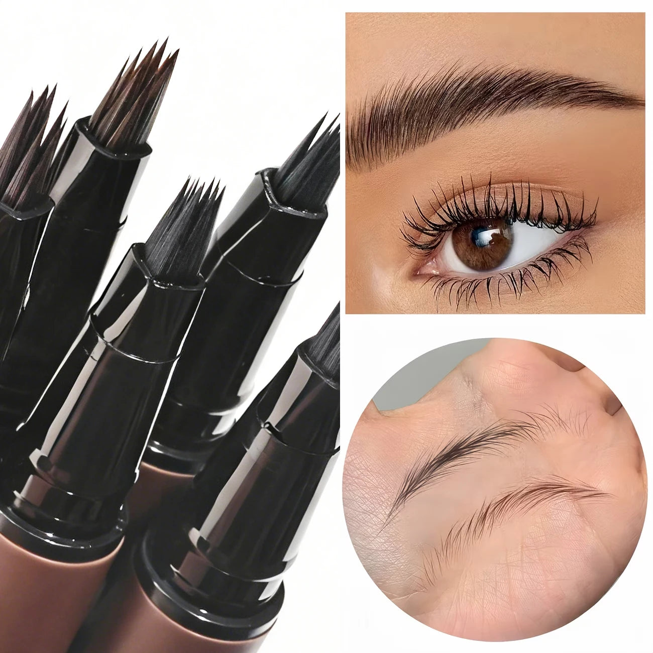 Velvet Wild Eyebrow Pencil Square Angled Brush Multifunction 3D Brow Dye Cream Hairline Anti-smudge Waterproof Eyebrow Tint Pen Qme