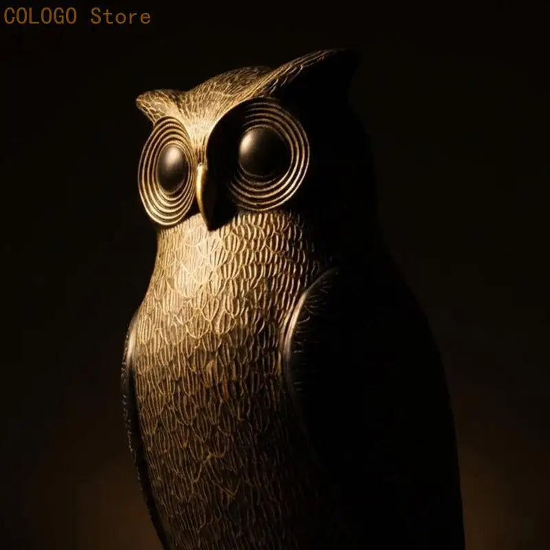 Owl Small Statue Resin Bird Figurine Table Decors Christmas Birthday Qme