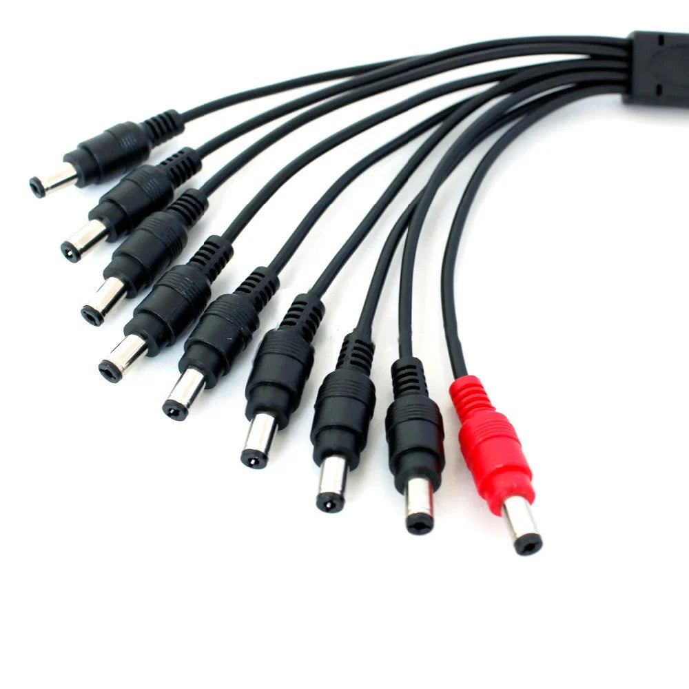 ESCAM 1 to 9 DC Power Splitter Cable DVR Plugs for CCTV Camera System video cctv accessories Qme Default Title