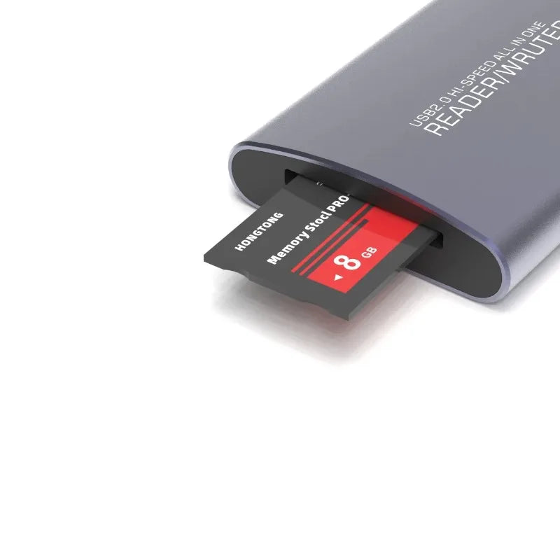 Usb High-speed Ms Multi-functional Cf Card Reader, Sd Aluminum Alloy Tf Computer Six-in-one Xd Card Reader Qme